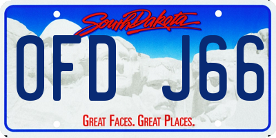 SD license plate 0FDJ66