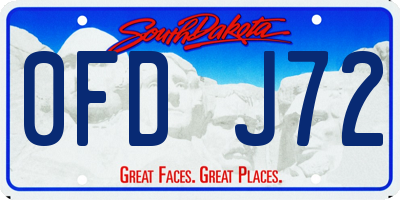 SD license plate 0FDJ72