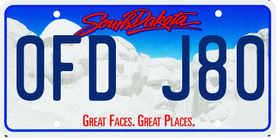 SD license plate 0FDJ80