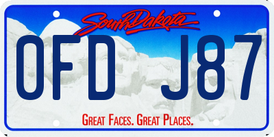 SD license plate 0FDJ87