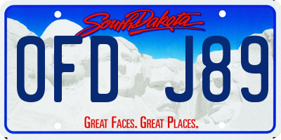 SD license plate 0FDJ89