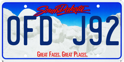 SD license plate 0FDJ92