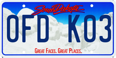 SD license plate 0FDK03