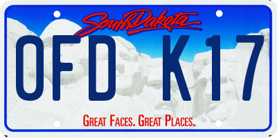 SD license plate 0FDK17