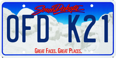 SD license plate 0FDK21
