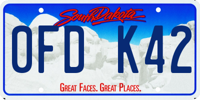 SD license plate 0FDK42