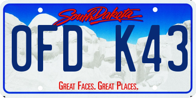 SD license plate 0FDK43