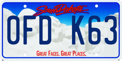 SD license plate 0FDK63