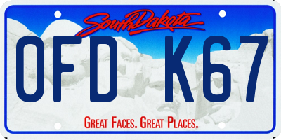 SD license plate 0FDK67