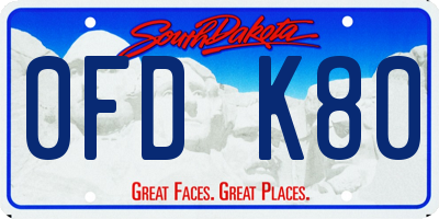 SD license plate 0FDK80