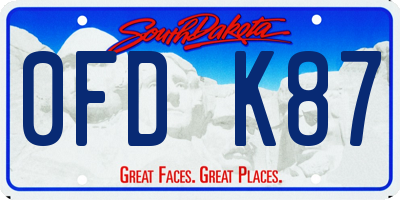 SD license plate 0FDK87