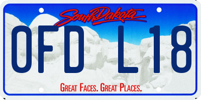 SD license plate 0FDL18