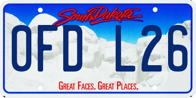 SD license plate 0FDL26