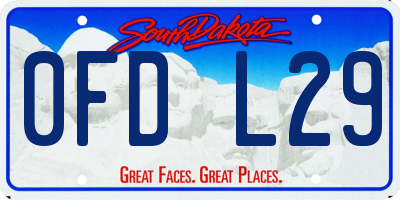 SD license plate 0FDL29