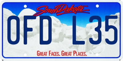 SD license plate 0FDL35