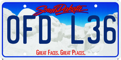 SD license plate 0FDL36