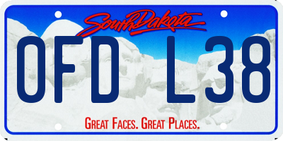SD license plate 0FDL38