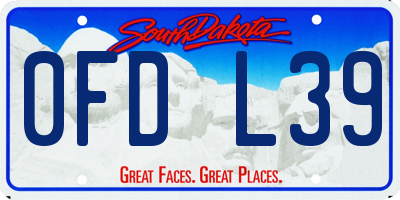 SD license plate 0FDL39