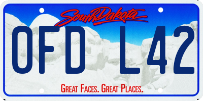 SD license plate 0FDL42