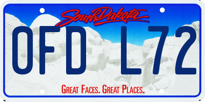 SD license plate 0FDL72