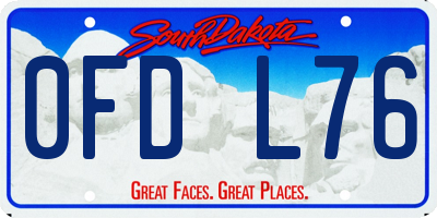 SD license plate 0FDL76