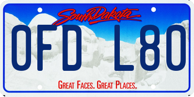 SD license plate 0FDL80