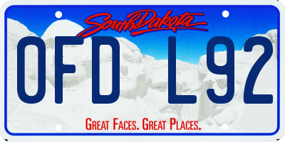 SD license plate 0FDL92