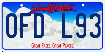 SD license plate 0FDL93