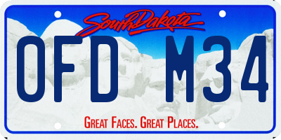 SD license plate 0FDM34
