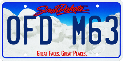SD license plate 0FDM63
