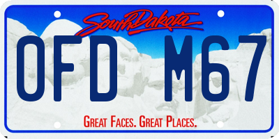 SD license plate 0FDM67