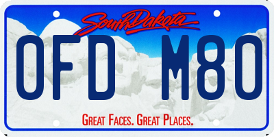 SD license plate 0FDM80