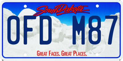 SD license plate 0FDM87