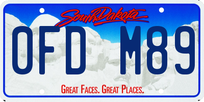 SD license plate 0FDM89