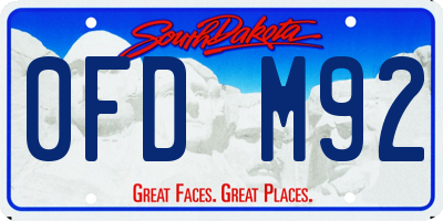 SD license plate 0FDM92
