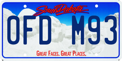 SD license plate 0FDM93