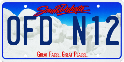 SD license plate 0FDN12