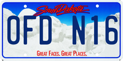 SD license plate 0FDN16