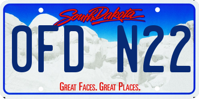 SD license plate 0FDN22