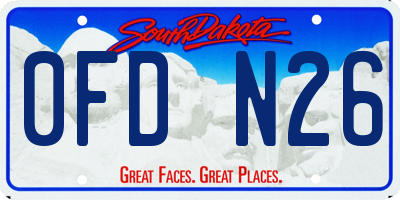 SD license plate 0FDN26