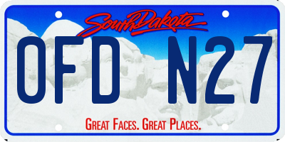 SD license plate 0FDN27