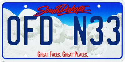 SD license plate 0FDN33