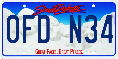 SD license plate 0FDN34