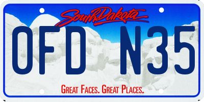SD license plate 0FDN35