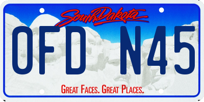 SD license plate 0FDN45