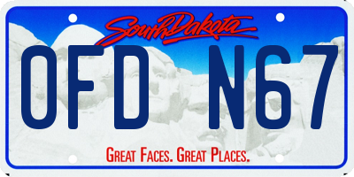 SD license plate 0FDN67