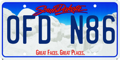 SD license plate 0FDN86