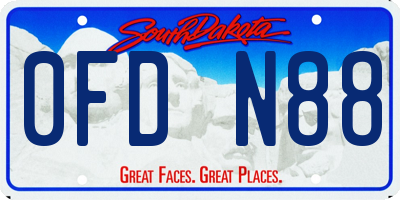 SD license plate 0FDN88