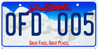 SD license plate 0FDO05