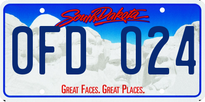 SD license plate 0FDO24